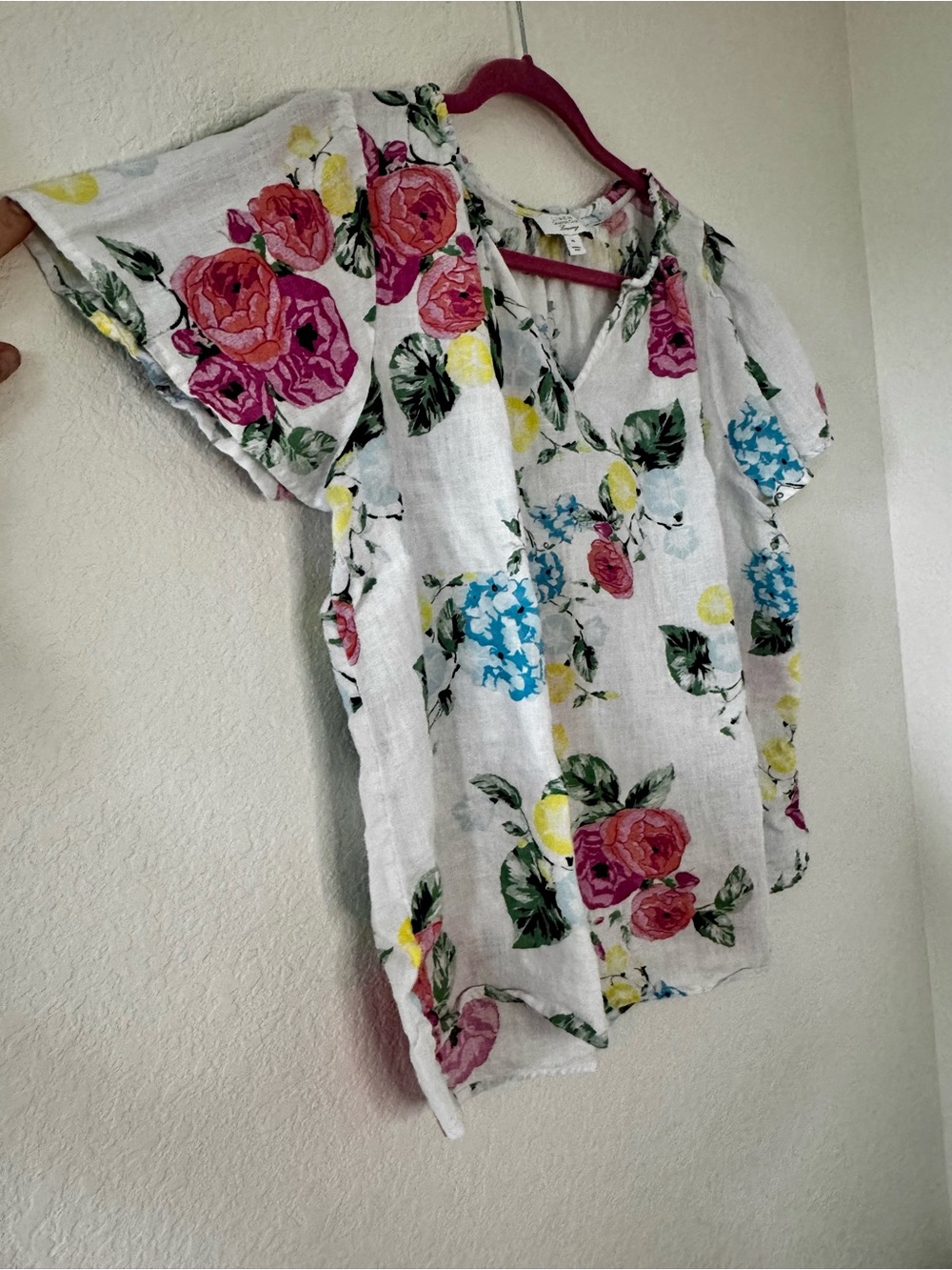 Charter Club Luxury Linen Floral Blouse - Picture 2 of 8